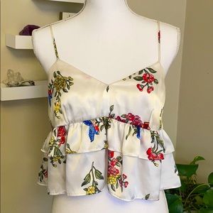 Satin Look Peplum Top